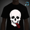 Screen Printed Skull T-shirt with LED animated tongue lighting up