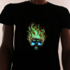 Flaming Skull LED T-Shirt design fully lit up