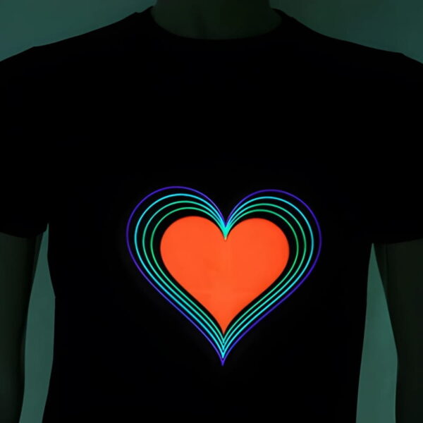 Rainbow Heart LED Light Up T-shirt - Image 3
