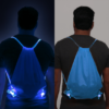 Blue LED Drawstring Bag Lighting Up and Turned Off