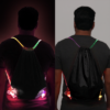 Black Color Changing LED Drawstring Bag Lighting Up and Turned Off