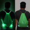 Green LED Drawstring Bag Lighting Up and Turned Off