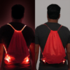 Red LED Drawstring Bag Lighting Up and Turned Off