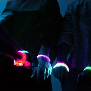 LED Bracelets On Wrists Multicolor