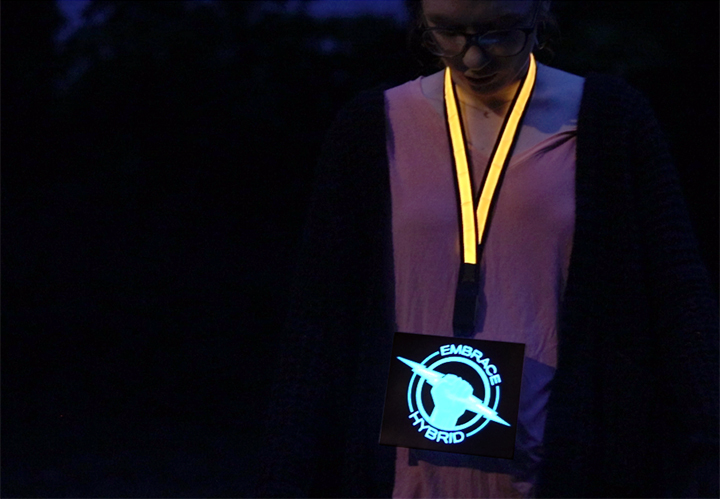 Custom Embrace Hybrid EL Badge with LED Lanyard