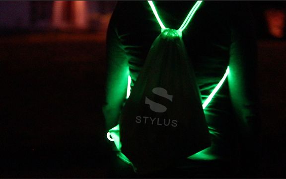 Stylus Custom Green LED Backpacks