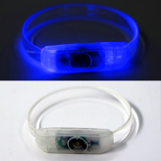 Blue LED Bracelet, Lit Up in Dark, Turned Off and Clear