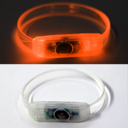 Orange LED Bracelet, Lit Up in Dark, Turned Off and Clear