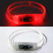 Red LED Bracelet, Lit Up in Dark, Turned Off and Clear