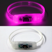 Pink LED Bracelet, Lit Up in Dark, Turned Off and Clear