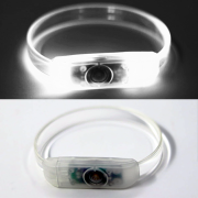 White LED Bracelet, Lit Up in Dark, Turned Off and Clear