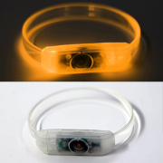 Yellow LED Bracelet, Lit Up in Dark, Turned Off and Clear
