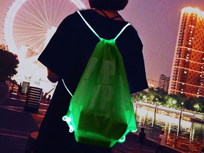 Hype logo printed LED drawstring bag
