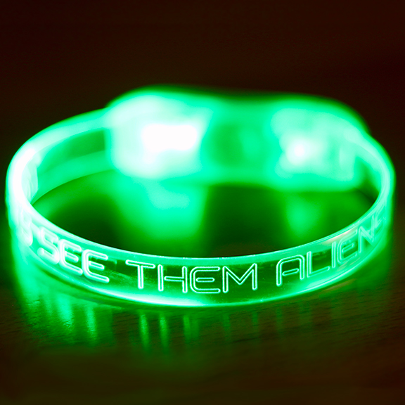 “Let’s See Them Aliens” Green LED Bracelet