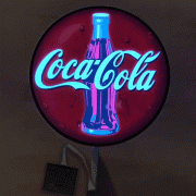 Animated Custom EL Panel with Coca-Cola logo and bottle lighting up in pattern