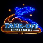 Take off moving company neon glowing light up sign