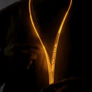 Happy New Year Laser Engraved Custom LED Lanyard for special events hanging on persons neck