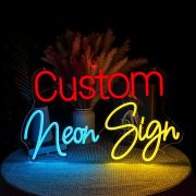 Custom Neon Sign lighting up in different LED colors