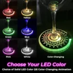 Custom LED Coaster Color Options solid LED or color-changing