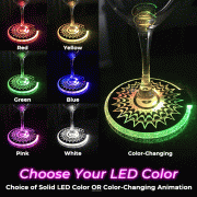 Custom LED Coaster Color Options solid LED or color-changing