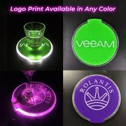 Printed logos on bright backgrounds for custom led coasters