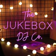 DJ Jukebox customized logo on neon light up sign