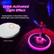 Drink activated led coasters with gravity switch