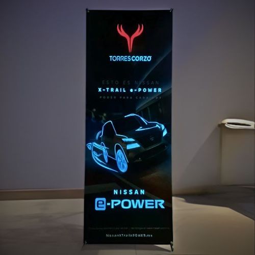 Illuminated display poster with animation