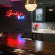Sparky's Bar neon LED sign hanging