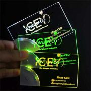 Light Up LED Business cards with bright logo shining