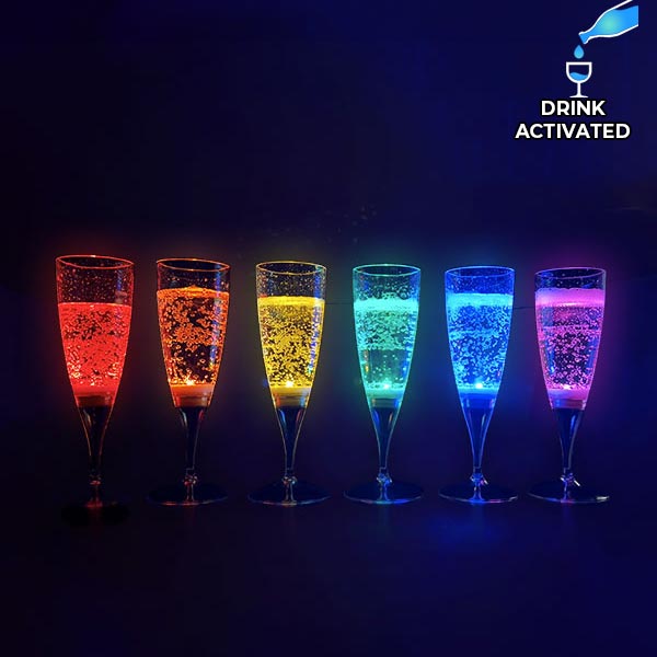 LED Champagne Glasses (6-pack)