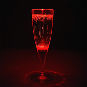 Red LED champagne glass lighting up red