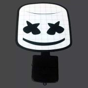 marshmello dj logo equalizer fully lit up using wireless battery pack attached at bottom of el panel