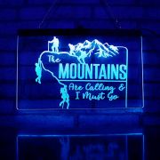 Mountains are calling led light up acrylic sign custom logo