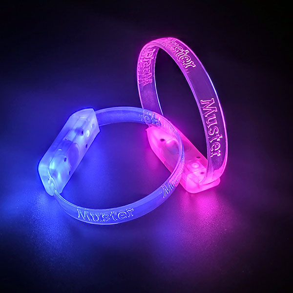 Custom LED Light Up Bracelets: On/Off/Flashing