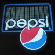 Pepsi equalizer design on logo lighting up on custom el panel
