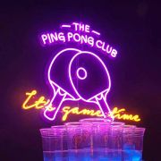 Ping Pong Club illuminated bright neon sign