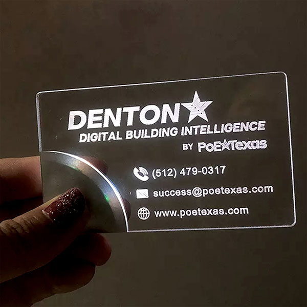 Acrylic LED Business Card RGB Lights Blank Custom Design