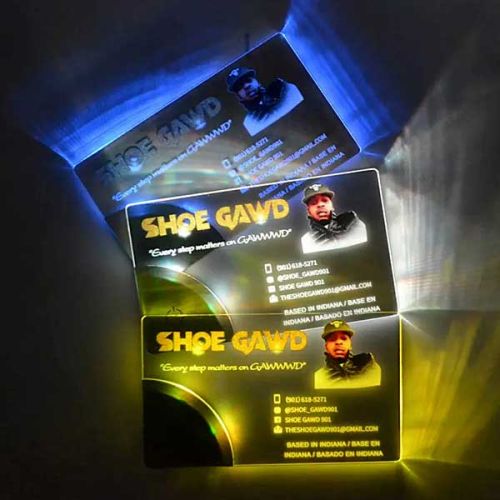 DJ glowing battery powered cards for promotional item