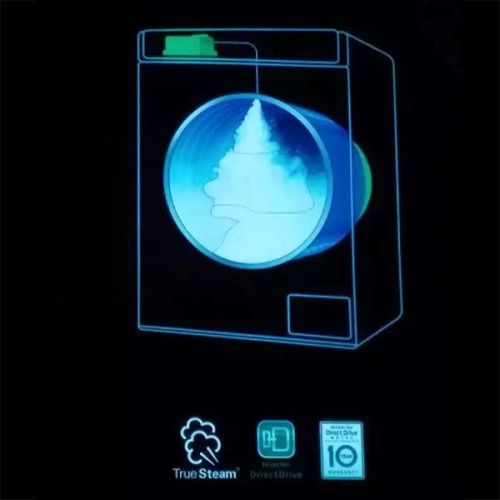 steam washing machine el poster design lighting up fully