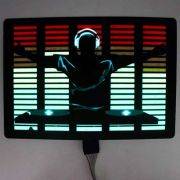 dj turntables equalizer design lighting up on EL panel