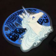 Unicorn glowing design on el panel