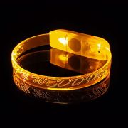 Wedding custom engraved LED bracelet lighting up yellow
