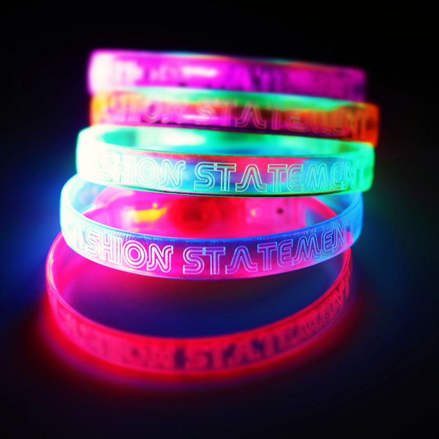 LED Bracelet Flashing Bangle Light-Up Wristband Glow Blink Party For Kids  Adult | eBay