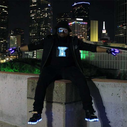Tha Kracken Custom LED Light up T-shirt Skyscrapers
