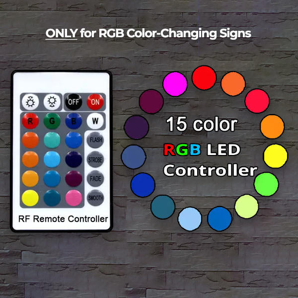 15 Color RGB LED Remote Control for Color-changing RGB signs