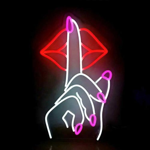 Quiet Lips LED Neon Sign