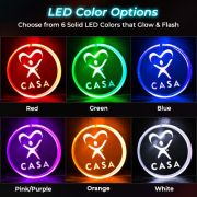 Diagram showing all 6 LED colors available to customize LED pins