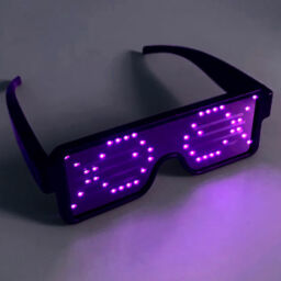 Pink LED Animated Sunglasses making fish pattern on lens