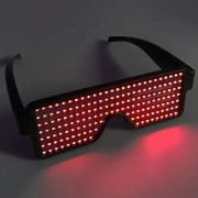LED Sunglasses fully lit up in red glowing lights